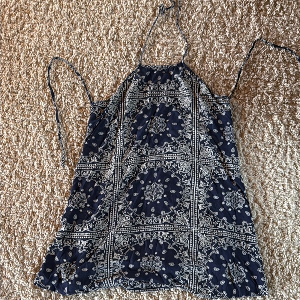 Lulus Navy Paisley Halter Top